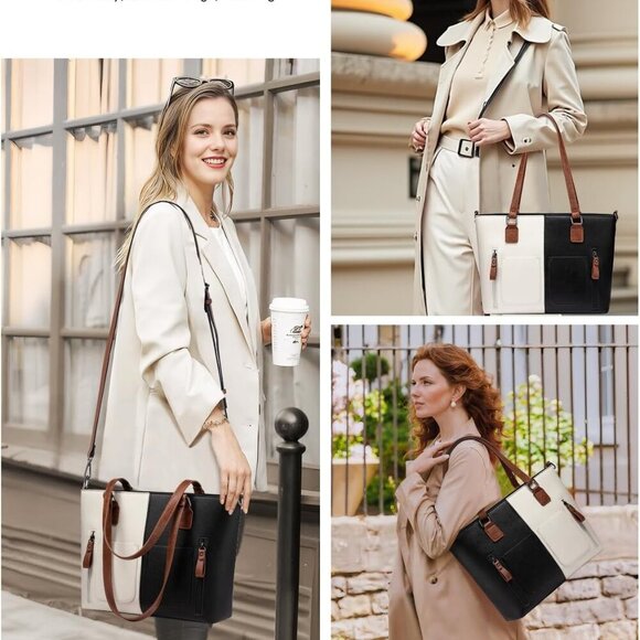 Purses Tote Bag for Women, Handbags Large Shoulder Bag, Leather Work Bags with M - Picture 9 of 9